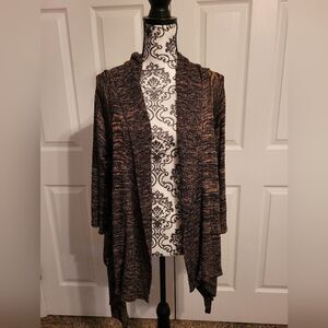 Reba green,‎ brown, tan open front cardigan Sweater